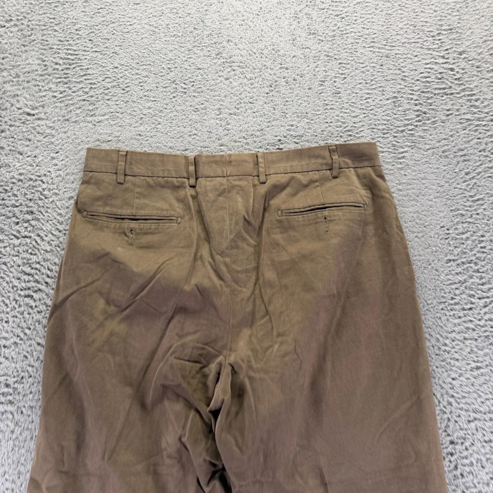 Façonnable Pant Mens 38x28 Brown Cotton Dress Straight Business Preppy Office
